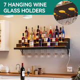 YITAHOME LED Light Liquor Bottle Display Shelf, 3-Tier 40-inch Bar Shelves for Liquor Bottles Wall Mounted Acrylic Liquor Shelf with Wine Holder Slots, Remote & App Control for Home Commercial Bar YITAHOME