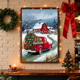 Christmas Paint by Numbers Kit for Adults - Christmas Truck Number Painting for Adults for Gift Home Wall Decor 16x20 Inch HITO