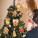 GuassLee Christmas Ornaments Art and Crafts for Kids - 28pcs DIY Christmas Cutouts with Gingerbread Cookies Man House Christmas Stickers for Tree Home Christmas Party Favors Decorations GuassLee