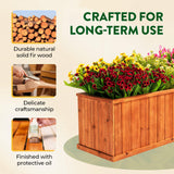 Idzo Wooden Window Box 40 in, Spacious Wooden Planter Boxes with Convenient Drainage Holes, Durable Oil Coated Window Box for Flowers & Plants, Decor Garden, Balcony, Backyard, Easy Assembly IDZO