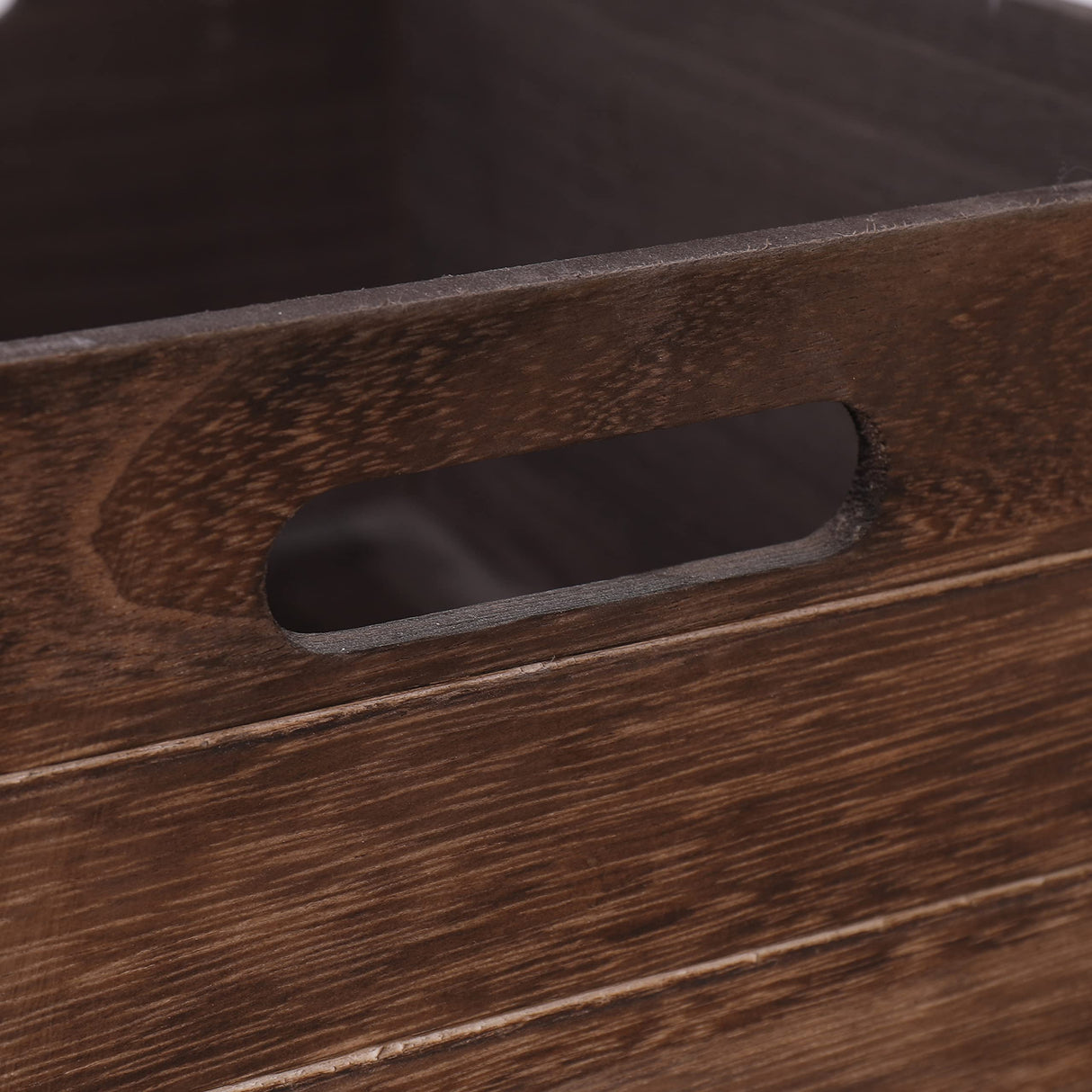 SENRYEE Farmhouse Antique Black Wooden Crate for storage,Rustic Decorative Boxes,Set Of 3 Extra Large Nesting Wooden Storage Crates For display ,Handmade Natural Solid Wood Box (Rustic Black) SENRYEE