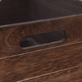 SENRYEE Farmhouse Antique Black Wooden Crate for storage,Rustic Decorative Boxes,Set Of 3 Extra Large Nesting Wooden Storage Crates For display ,Handmade Natural Solid Wood Box (Rustic Black) SENRYEE