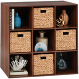 Best Choice Products 9-Cube Storage Organizer, 11in Shelf Opening, Bookcase, Display Shelf, Customizable w/ 3 Removable Back Panels - Walnut Best Choice Products