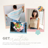 Lion Brand Yarn Lightweight 24/7 Cotton Yarn for Knitting, Crocheting, and Crafts, White, 1 Pack Lion Brand Yarn