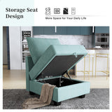 HONBAY Modular Sectional Sofa 2 Seater Couch with Chaise L Shaped Modular Sofa for Small Apartment, Aqua Blue HONBAY