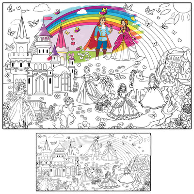 ALEX Art, Giant Coloring Poster for Wall - Princess Huge Posters to Color on Table Floor - Big Giant Coloring Pages for Kids - Oversized Large Sheets Jumbo Size 38.5" x 26"