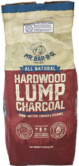 All Natural Hardwood Lump Charcoal, Burns Hotter, Longer & Cleaner, Low Ash & Easy to Light, Natural Hardwood Lump Charcoal for Grilling, Smoking, Kamado and Kettle Grills by Mr. Bar-B-Q (8-Pound Bag) Mr. Bar-B-Q