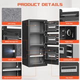 Safe, 8.0 Cu ft Extra Large Home Safe Box Fireproof Waterproof with Triple Door, Digital Safe with Deposit Slot, Key Hook & Adjustable Shelf, Money Safes with Backlit Keypad & Dual Alarm for Home Omethey