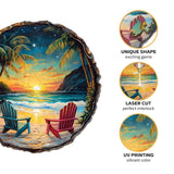 Jigfoxy Wooden Puzzle for Adults,Sunset Beach Wooden Jigsaw Puzzles for Adults, Unique Animal Shape Wood Cut Puzzles for Family Friend Puzzle Lovers(M-11.4 * 11.3in-200pcs) Jigfoxy