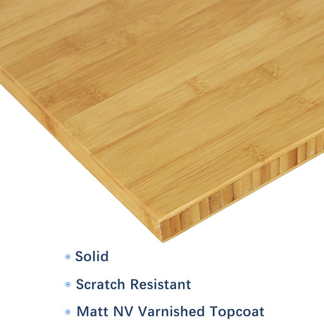 VWINDESK 60 x 30 x 1 Inch 100% Solid Bamboo Desk Table Top Only,for Standing Desk Home Office Desk with 60mm Grommets(Right Angle) VWINDESK