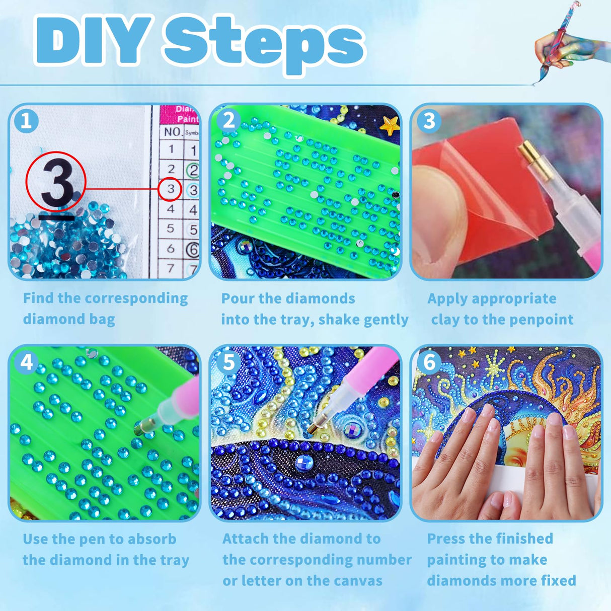 Ceiomez Fairy Diamond Painting Kit for Adults, Butterfly Fairy Diamond Art Kits, DIY Special Shape Crystal Rhinestones Diamonds Gem Art Kits for Adults for Home Decoration Gifts 12x12inch Ceiomez