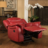 Christopher Knight Home Hawthorne Glider Recliner, Leather, Oxblood Red GDFStudio