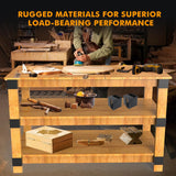 Heavy Duty Workbench Bracket Kit - 8 Pcs Steel 3-Way Right Angle Corner Brackets for DIY Custom Workbench, Shelving, Work Table, Fits 2x4 (Actual 1.5"x3.5") Wood GOOCORREC