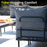 Sundale Outdoor 7 Pieces Metal Patio Furniture Set, Outdoor Sectional Sofa w/6 Inch Olefin Cushion, Modern Outdoor Conversation Sets Sundale Outdoor