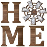 Qunclay 4 Pcs Windmill Wall Decor Wooden Home Letters Decoration Rustic Farmhouse Home Hanging Wood Sign Farmhouse Wall Decor for Living Room Kitchen Bedroom Porch(Brown) Qunclay