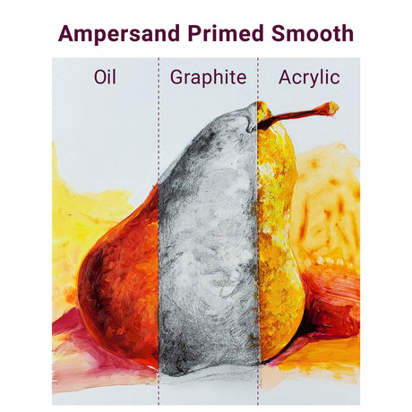 Ampersand Art Supply Wood Gesso Artist Painting Panel: Primed Smooth, 12" x 12", 1/8" Flat Profile Ampersand Art Supply