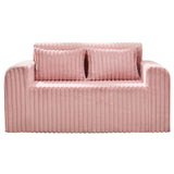 Hobestluk Couch Sofa 2-Seater Foam Sofa Loveseat for Small Spaces Comfy Sofas with Removable Cover Furry Couch with Pillows for Living Room, Bedroom, Apartment, Office (Pink, Loveseat) Hobestluk