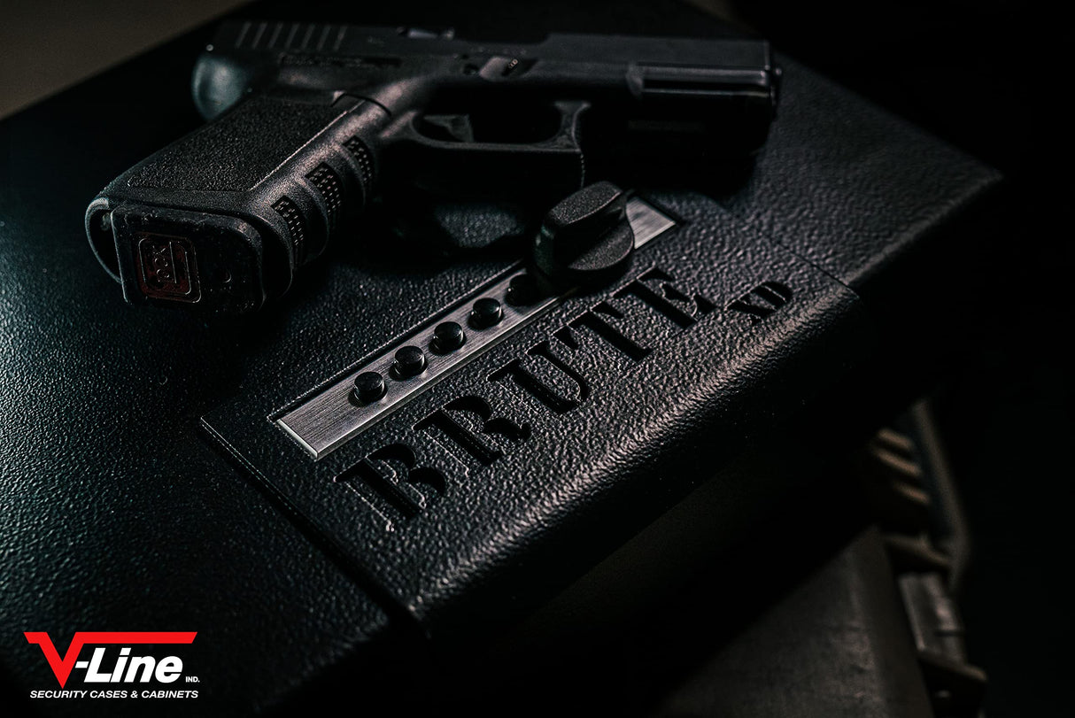 V-Line Ind. Brute XD Tactical Flat Black with Quick Access Simplex Lock with HD Lock Cover to Prevent Punch Through, Tactical Black V-Line