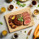 ROYAL CRAFT WOOD Bamboo Cutting Board with Juice Groove - Kitchen Chopping Board for Meat Cheese and Vegetables, Heavy Duty Serving Tray w/Handles (Large,10 x 15") ROYAL CRAFT WOOD