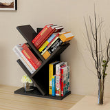 Godferyxin Book Tree Bookshelf, 3-Tier Wood Bookshelf Tree Bookcase for Displaying Books, CDs, Magazines and More at Office, Home or School Godferyxin