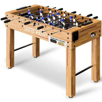 SereneLife 48in Competition Sized Foosball Table, Soccer for Home, Arcade Game Room, w/ 2 Balls, 2 Cup Holders 2x4ft for Man Cave or Basement - Standing or Tabletop
