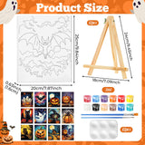 Zhanmai 12 Pack Pre Drawn Canvas for Painting Sip and Paint Kit 8" x 10" Paint Party Set Canvas Painting Pre Printed Canvases for Party Favor DIY Virtual Adult's Date Night(Halloween Pumpkin) Zhanmai