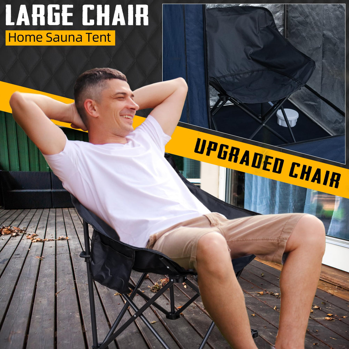 ouluu Large Portable Steam Sauna, 3L Steamer Portable Sauna Box for Home, Personal Sauna with Big Sauna Chair, Remote Control, 3.2’ x 3.2’ x 6.0’, Black, 1200W ouluu