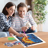 NEWENMO Sun and Moon Diamonds Painting Kits for Adults Beginner, DIY 5D Diamond Art Paint with Round Diamonds, Full Drill Diamonds Art Painting Kit Perfect for Home Wall Decor 12x12 Inch NEWENMO