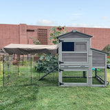 Aivituvin Chicken Coop Mobile Chicken House with Metal Chicken Run Outdoor Rabbit Hutch Wooden Hen House Chicken Tractor with Wheels 82" Aivituvin