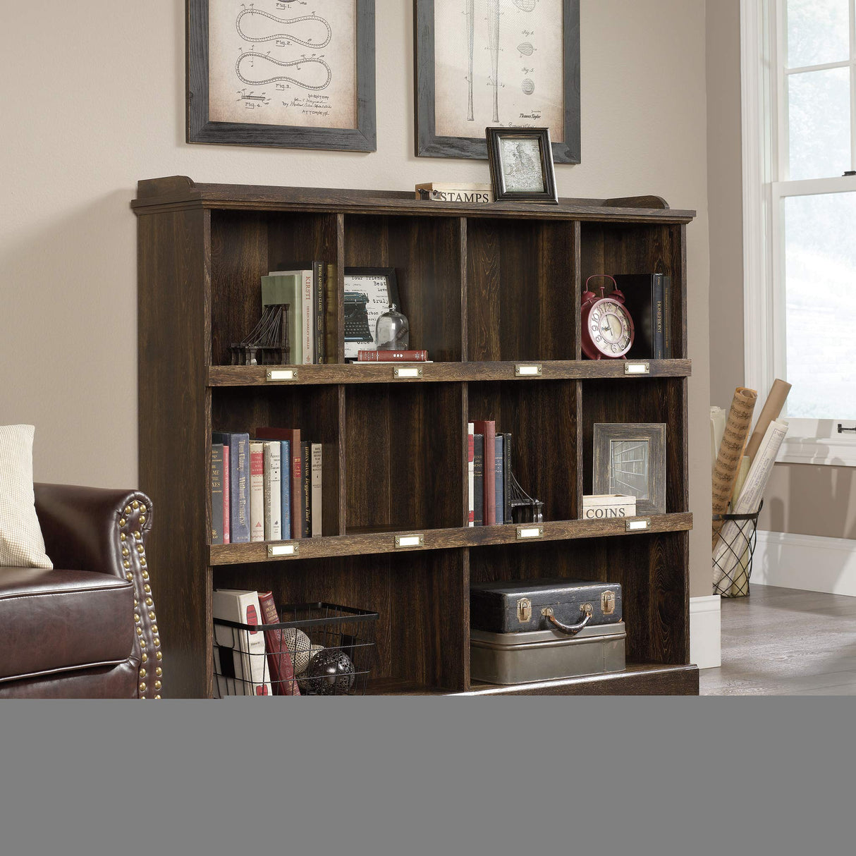 Sauder Barrister Lane Bookcase/ Book Shelf, Iron Oak finish Sauder