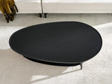 Shrine Black Oval Coffee Table, Mid-Century Modern Coffee Table, Black Walnut Wood Table for Living Room, D47''x W23.6''x H15'', Sleek Conical Metal Legs with Black Finish Shrine
