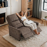 DRMBOOK 52'' RV Loveseat Recliner Sofa, Velvet Fabric Double Camper Couch 2 Seater Recliner, Home Movie Theater Seating Chair, 2 Person Push Back Recliners for Living Room, Brown DRMBOOK