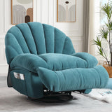 YI DANICA Swivel Rocker Recliner Chair – Shell Shape Manual Big Tall Single 360° Swivel Reclining Sofa with Storage Pockets | Small Space-Friendly for Living Room/Bedroom (NO Massage & Heat, Green) YI DANICA