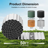 Land Guard Corrugated Garden Edging Border,6" x 50' Landscape Paver Edging, Tall Landscape Edging, Fence for Garden, Flower Bed, Lawn and Landscape Edging (Silver) Land Guard