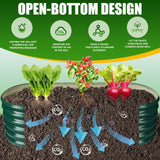 TBMLC 17" Tall Elevated Oval Metal Raised Garden Bed - 5ft x 2ft in Size and 0.8MM Thick Durable Planter Bed/Box for Vegetables Flowers Succulent at Patio/Garden Outdoor (Dark Green, 5X2X1.4 FT) TBMLC