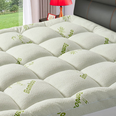 Full Size Mattress Topper for Back Pain,Premium Viscose Made from Bamboo 1200 GSM Extra Thick Mattress Pad,Quilted Fitted Pillow Top Mattress Cover with Deep Pocket Up to 21 Inches（54 * 75inch）