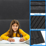 Woanger 5 Pack Large Acoustic Panels 47x24x0.4 Inch Sound Dampening Panels Self-Adhesive Noise Absorbing Sound Proof Wall for Echo Absorption for Home Studio Office Game Room(Black) Woanger