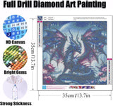 Ekuxom 5D Dragon Diamond Art Kits for Adults, Dragon Diamond Painting Kits for Adults, Round Full Drill Diamond Art Craft for Home Wall Decor 14x14 inch Ekuxom