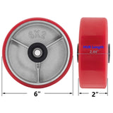 6"X 2" Heavy Duty Casters Wheels - Industrial Caster Wheels Polyurethane Caster Wheel with Strong Load-bearing Capacity 5000 LB, heavy duty casters wheel -set of 4, Widely Used in Tool Box, Trail Jack SY America