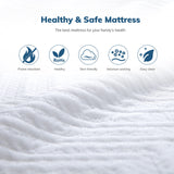 EGO White 6Inch Medium Firm Full Memory Foam Mattress, Cooling Gel Green Tea Mattress Bed in a Box, CertiPUR-US Certified, Double Mattress, 54"x75", Medium Firm MLILY