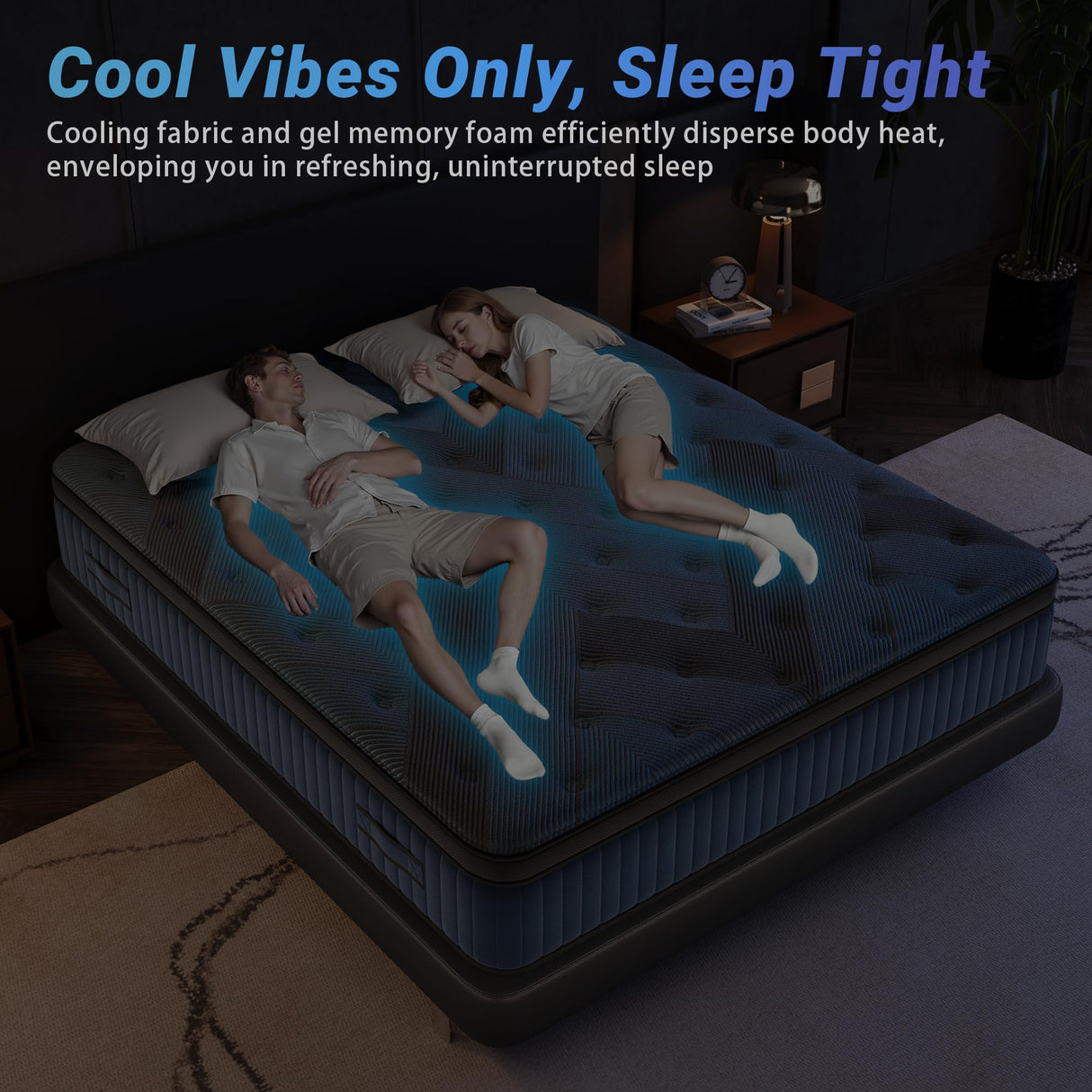 inight King Size Mattress, 12 Inch King Mattress in a Box, Durable Hybrid Mattresses with Gel Memory Foam & Pocket Springs, Medium Firm Feel, Pressure Relief, Cooling, Edge Support, Motion Isolation inight