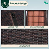 Niubya 3 Piece Wicker Rocking Chair Patio Furniture Sets, Outdoor Wicker Bistro Rattan Chair Conversation Sets with Cushions and Coffee Table, Beige and Brown Niubya