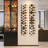 X-cosrack 24 Bottles Wall Mounted Wine Rack, Detachable Wall Hanging Bottle Holder, Use as One or Four, DIY Display, Storage Racks for Wine, for Restaurant, Bar, Cellar X-cosrack