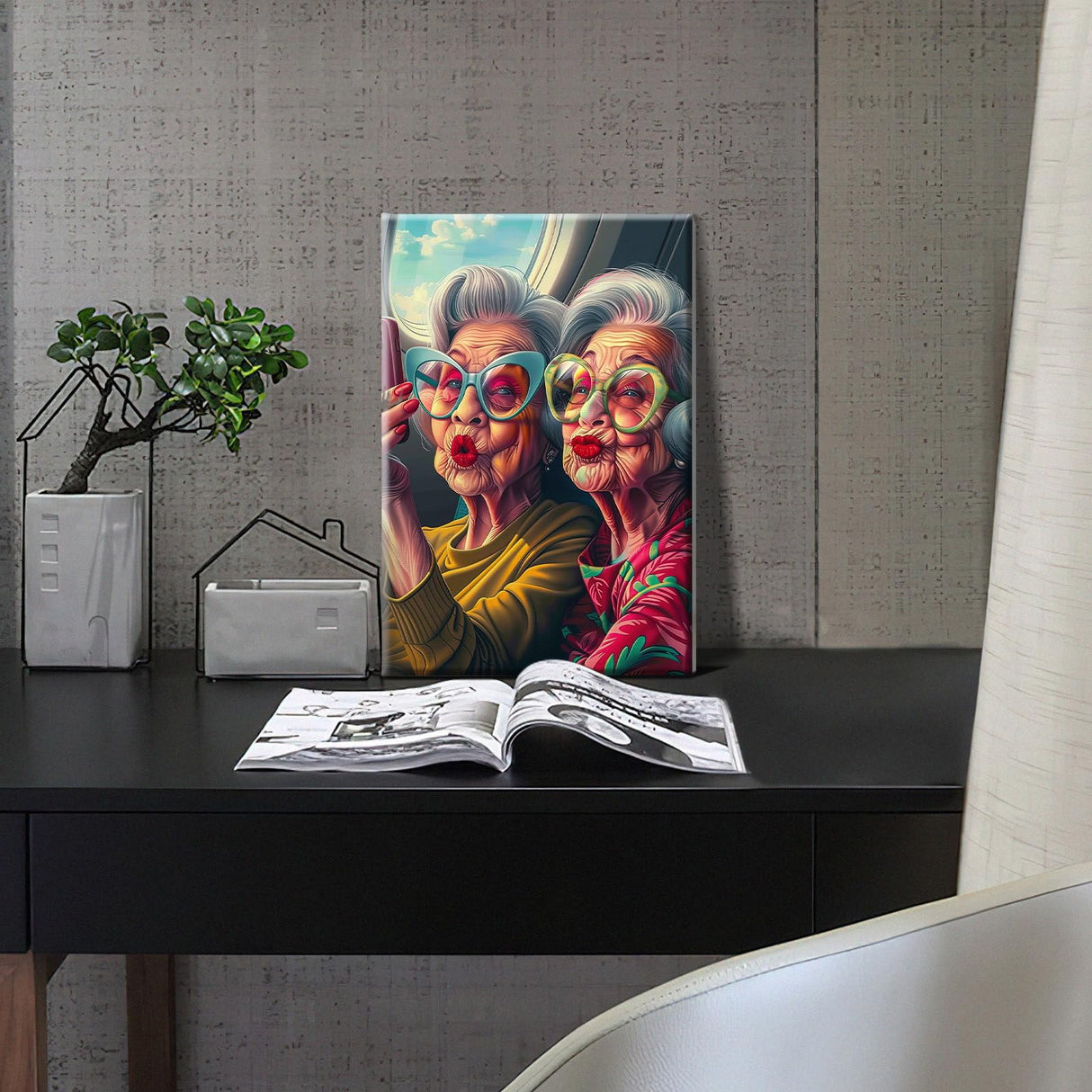 HeeBenor Framed Paint by Numbers Kit for Adults, Fashion Grandma Paint by Numbers Kit for Adults with Easel, DIY Acrylic Paint by Number with Frame, Adult Paint by Number Kits Framed Canvas 8x12 Inch HeeBenor