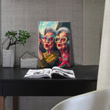 HeeBenor Framed Paint by Numbers Kit for Adults, Fashion Grandma Paint by Numbers Kit for Adults with Easel, DIY Acrylic Paint by Number with Frame, Adult Paint by Number Kits Framed Canvas 8x12 Inch HeeBenor