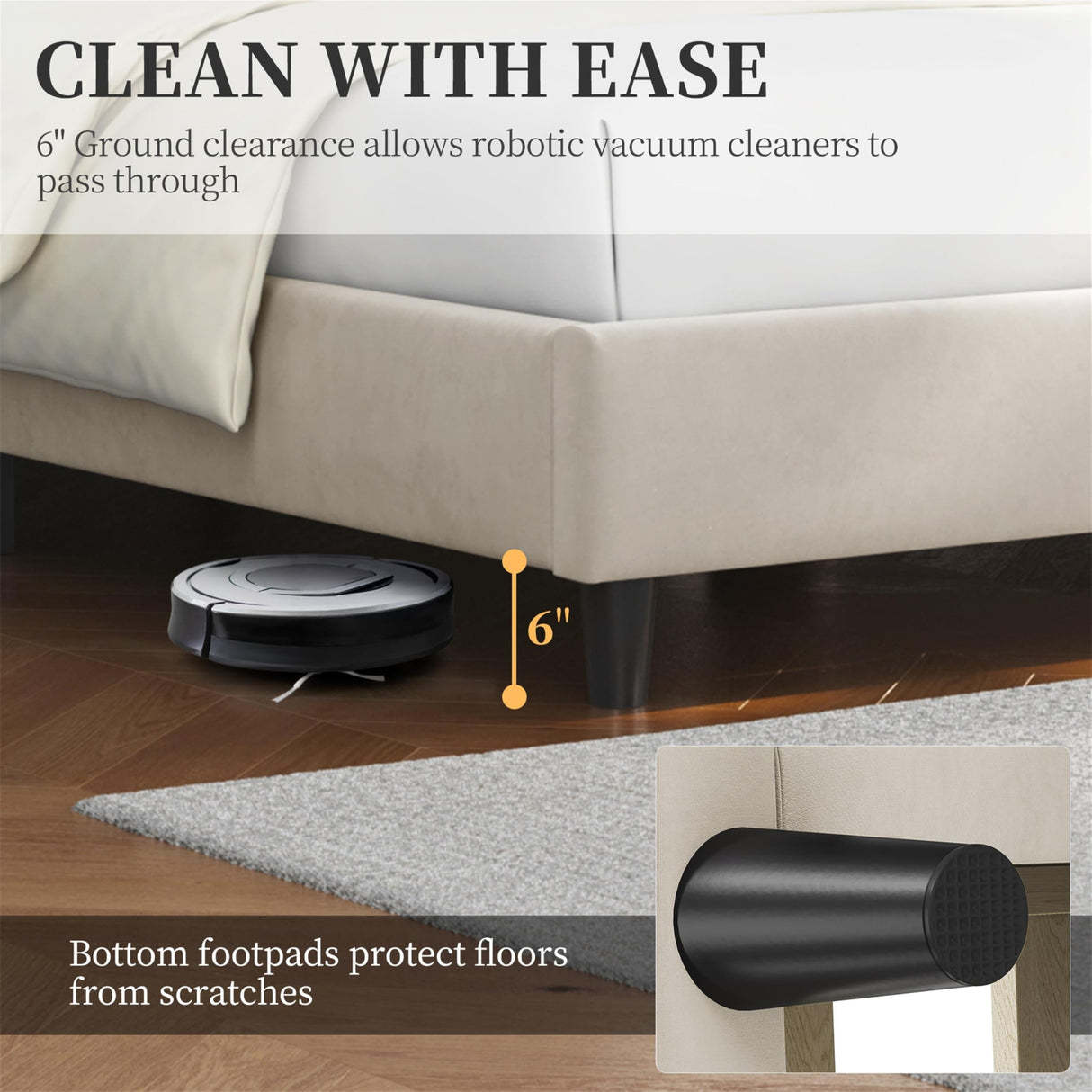 Yaheetech Full Bed Frame Upholstered Platform Bed with Wing Side Tufted Headboard/Sturdy Wooden Slat Support/No Box Spring Needed/Mattress Foundation,Beige Full Bed Yaheetech