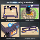 ATEZR L2 24W Laser Engraver with Air Assist, 900mm/s High Efficiency Laser Engraver and Cutter Machine with Power Off Continuous Engraving Function for Wood, Metal, Acrylic, Leather ATEZR