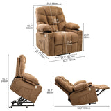 YITAHOME Power Lift Recliner Chair for Elderly with Vibration Massage and Lumbar Heating, Electric Lift Recliner Single Sofa with Side Pocket, Two Cup Holders and USB Charge Port for Living Room,Brown YITAHOME