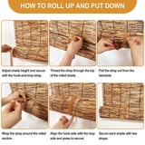 DoubleFill 2 Pcs Bamboo Shades Outdoor Reed Roll Up Blinds 48" W x 72" H Blackout Sunshade Cordless Bamboo Blinds for Home Porch, Patio & Windows Decor Shutters Sunlight Privacy Screen DoubleFill