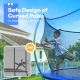 Zupapa 1500LBS Weight Capacity No-Gap Design Kids Trampoline 16FT 15FT 14FT 12FT 10FT Outdoor Safety Enclosure Trampolines with Non-Slip Ladder for Children, Adults & Family Backyard Fun Zupapa